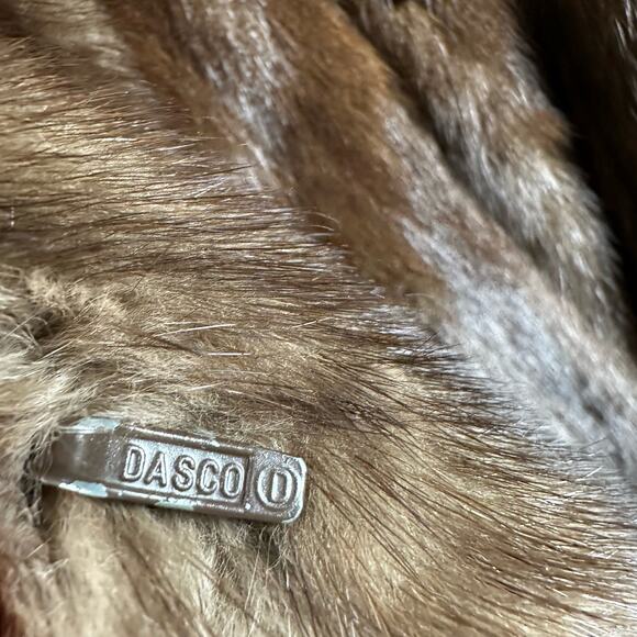 Vintage Furs Medium Brown Open Fur Overcoat by Richard Donald Womens Long Trench - Picture 7 of 15